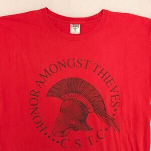 Crooks & Castles Honor Amogst Thieves Crew Neck T Shirt Mens Size Large L Red